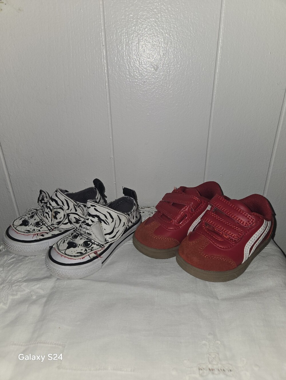 White tiger cat teeth Converse All Star low top shoes todd + Cat& Jack Lot